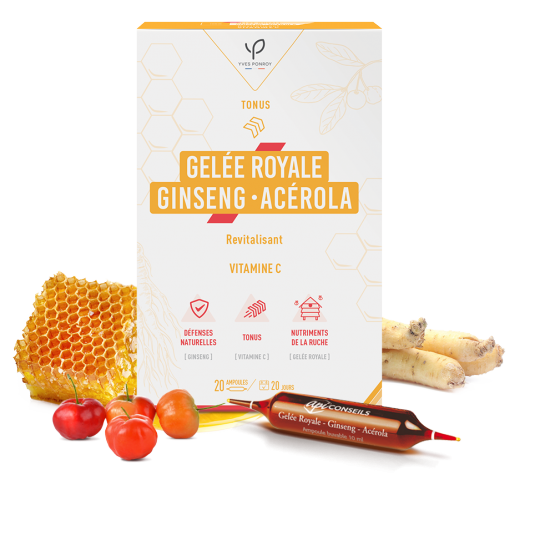 Ampoules Gelée Royale, Ginseng & Acérola cure de gelée royale bio